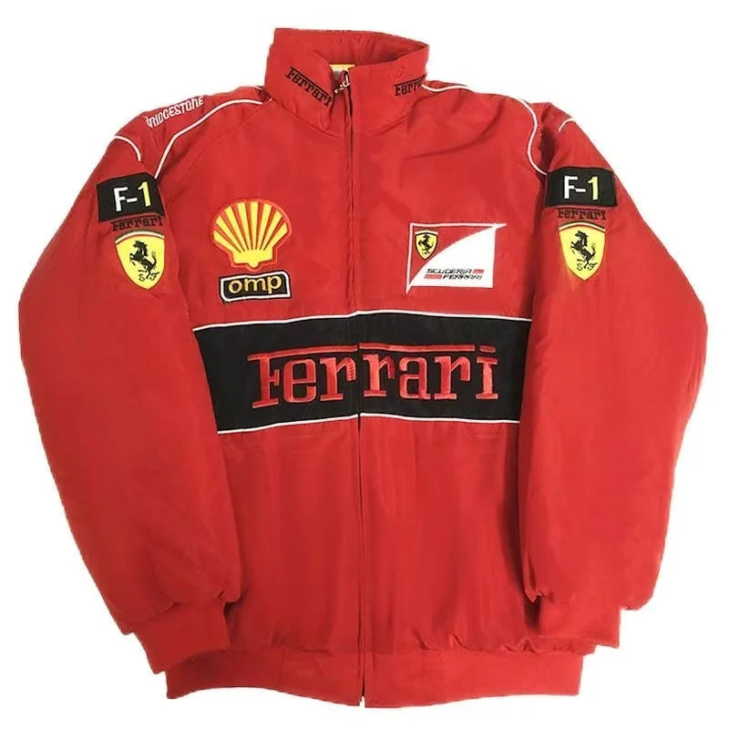 Embroidered Racing Jacket Ferrari F1 Ferrari Racing Jacket Motorcycle jacket for Men and Women Universal For Ferrari 488 GTE EVO