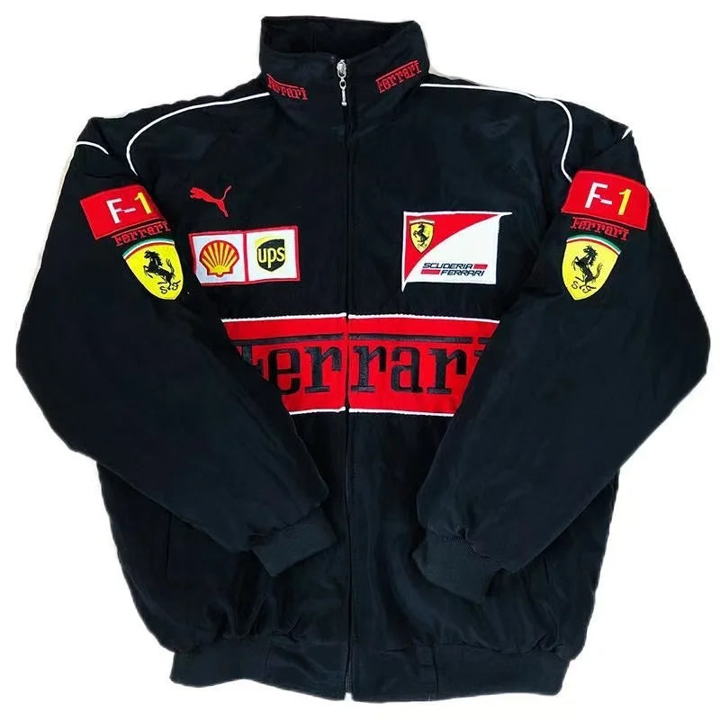 Embroidered Racing Jacket Ferrari F1 Ferrari Racing Jacket Motorcycle jacket for Men and Women Universal For Ferrari 488 GTE EVO