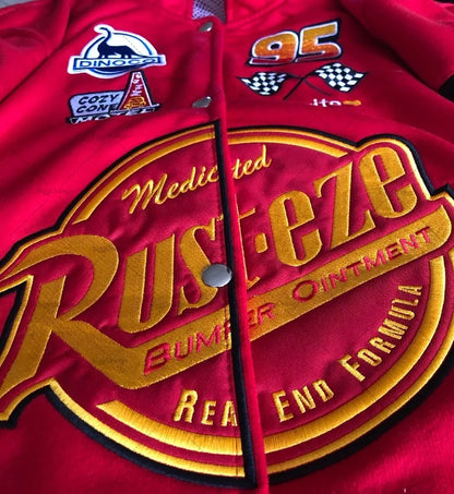 American New Fashion Letter Embroidery Oversized Red Spliced jacket Men Harajuku Y2K Casual Loose Button Baseball Uniform