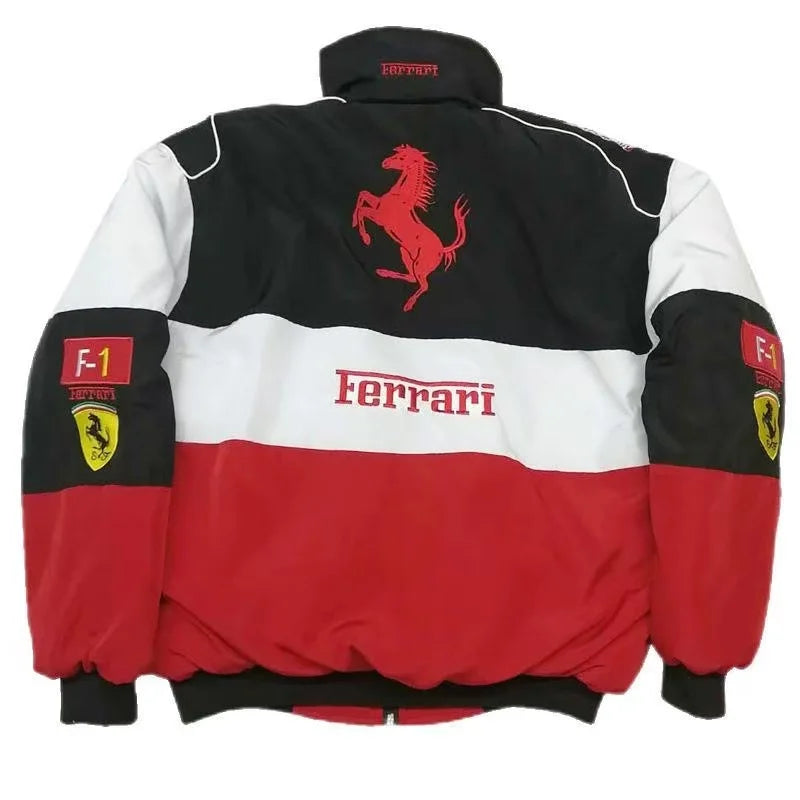 Embroidered Racing Jacket Ferrari F1 Ferrari Racing Jacket Motorcycle jacket for Men and Women Universal For Ferrari 488 GTE EVO
