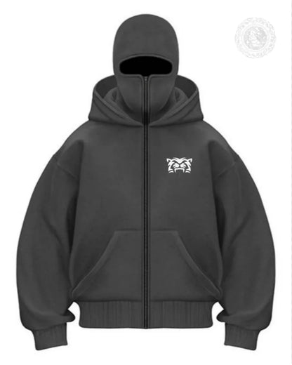 New Men's Balaclava Zip Hoodie Winter Warm Casual Sweatshirt With Hooded Face Mask Zipper Design Sports Jacket Outdoor Activitie