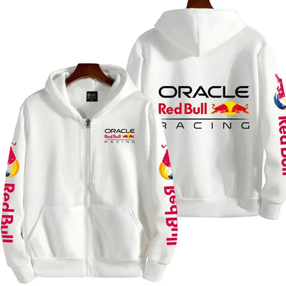 Luxury Brand Red Bull Couple Zipper Hooded Sweatshirt Men's Autumn and Winter Jacket Hoodie Outdoor Racing Extreme Sportswear