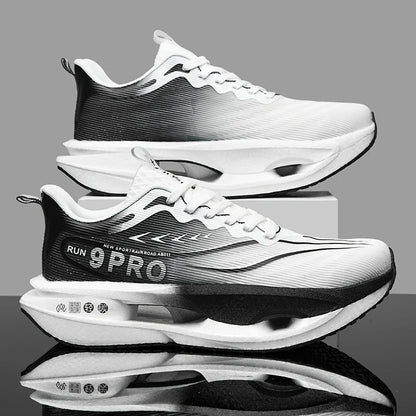 New Men's Carbon Plate Sneakers Outdoor Soft Sole Mesh Sports Shoes Running Shoes Light Anti-Slip Casual Couple Tennis Shoes