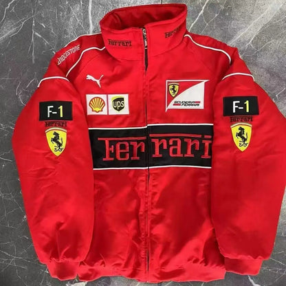 Embroidered Racing Jacket Ferrari F1 Ferrari Racing Jacket Motorcycle jacket for Men and Women Universal For Ferrari 488 GTE EVO