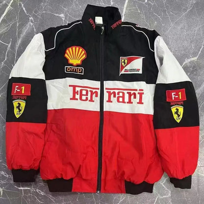 Embroidered Racing Jacket Ferrari F1 Ferrari Racing Jacket Motorcycle jacket for Men and Women Universal For Ferrari 488 GTE EVO
